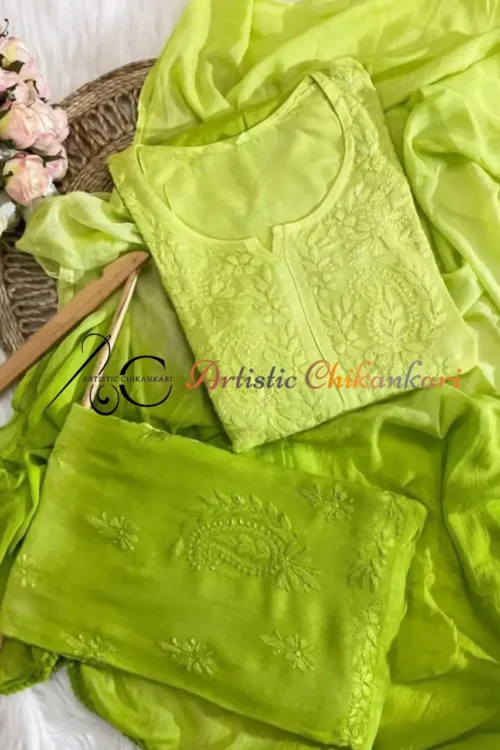 Light Green Chikankari Set
