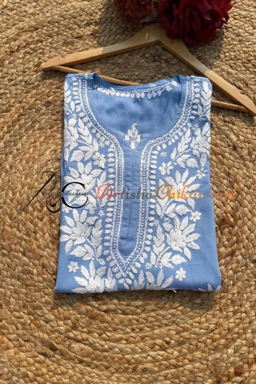 Powder Blue Modal Cotton Short Top