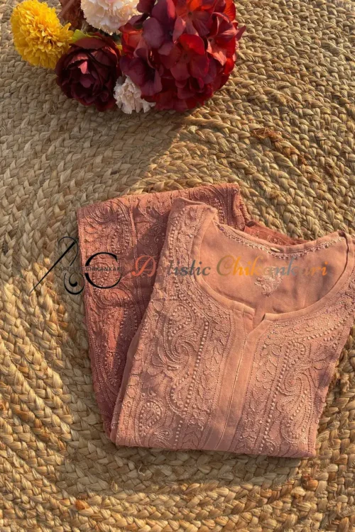 Ombre Brown Viscose Jaal Kurta