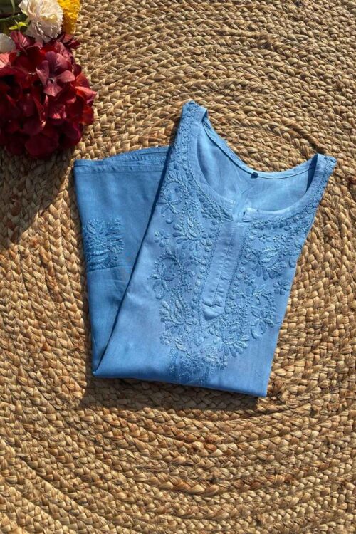 Powder Blue Ombre Rayon Short Top