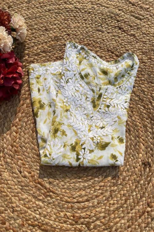 Green Mulmul Short Top