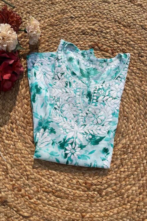 Sea Green Mulmul Short Top