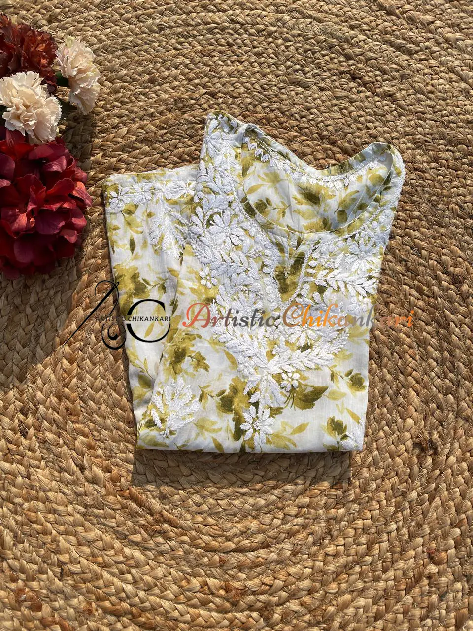 Green Mulmul Short Top