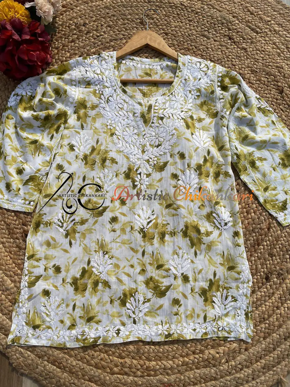 Green Mulmul Short Top - Image 2