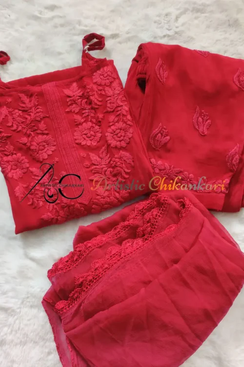 Long Noodle Strap with Pant and Dupatta