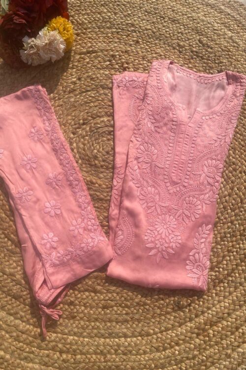 Modal Satin Rose Gold Pant Set