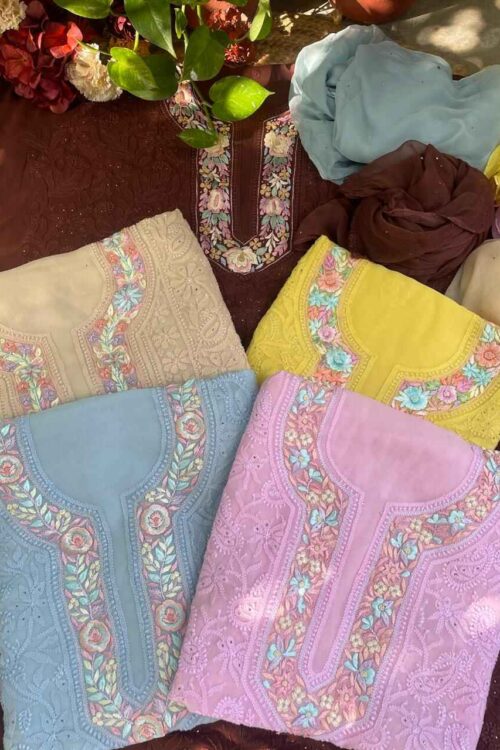 Awadhi Parsi Gala Unstitched Suit Sets