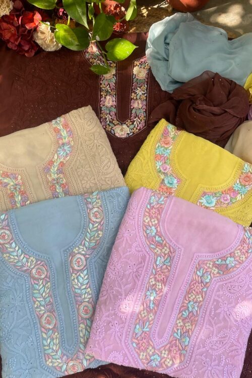 Awadhi Parsi Gala Unstitched Suit Sets